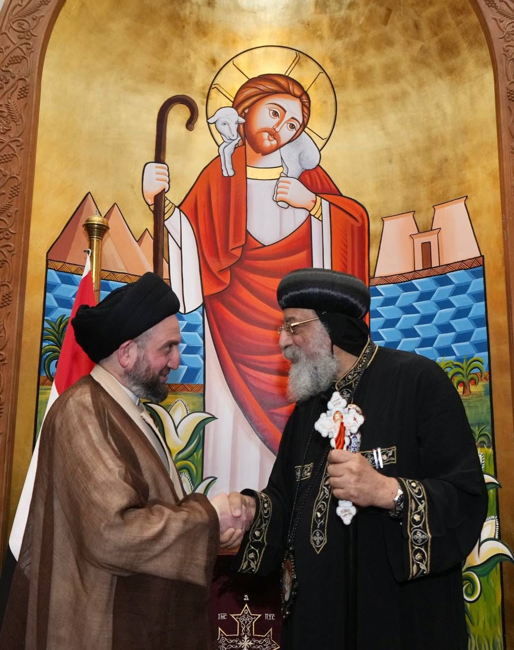 السيد عمار الحكيم يلتقي قداسة البابا تواضروس الثاني ويؤكد : أننا في العراق نهتم ونرعى جميع أبناء المكون المسيحي